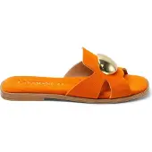 Lazamani Zola Damen Wildleder-Pantoletten Orange Größe 39
