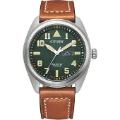 Citizen BM8560-11XE Eco-Drive Herren Armbanduhr Titan Braun Grün 42 mm