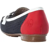 Rieker Damen Slipper blau kombi, Damen:37 EU