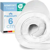 Aktiv shop GmbH Topper, 5cm dick, Komfortschaum, für Hausstauballergiker, schadstoffgeprüft, waschbarer Bezug 1 St Auflage