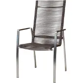 Diamond Garden 2er Set Atlanta Stapelstuhl Edelstahl/Rope Mocca
