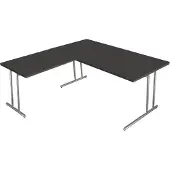 Kerkmann Büromöbelfabrik kerkmann Schreibtisch ARTLINE mit Anbau (B)1.600 mm weiß Speditionsversand