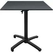 Restootab Klappbarer Terrassentisch aus Compact HPL Anthrazitgrau 70 x 70