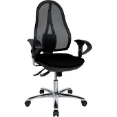 Topstar Bürodrehstuhl Open Point SY Deluxe - schwarz mit Armlehnen Sicherheitsdoppelroll.