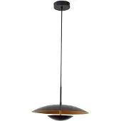 LINDBY LED-Hängeleuchte Tiama, Metall, schwarz/gold, Ø 40 cm