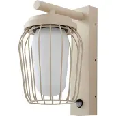 LUCANDE Chandan Außenwandlampe, 30cm, beige, Sensor, IP44 - , Chandan, dimmbar, Beige, für Terrasse, Aluminium, Modern