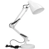Virone | Schreibtischlampe Dian - Weiß - Verstellbarer Arm - Hochwertige Ausführung - Ideal zum Lesen
