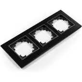 ETT MCPOWER Rahme, FLAIR, 3-fach, schwarz Aluminium, Steckdosenrahmen