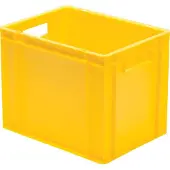 LA-KA-PE Transport-Stapelkasten B400xT300xH320 mm gelb, geschlossen mit Griffloch