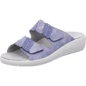 Rohde Damen Pantolette aus Leder mit Strass und losen Einlagen Rivella 5720, Größe:39 EU, Farbe:Blau