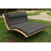 SCALANT Waldsofa Premium mit Auflage, Kissen und Schutzhülle, Lärche, Wellenliege
