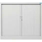 Stier Rolladenschrank Basic, 2 verzinkte Fachböden, Maße 1070x1200x450mm, in Lichtgrau, feuerfeste Türelemente, inklusive Sicherheitsschloss, ideal für Büro- und Lagerräume