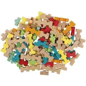 Janod J08301 Holzbau Barrel 100 Stück-Konstruktionsspiel-Erlernen der Feinmotorik und Konzentration-Massives Buchenholz-Bemalt-Wasser-Ab 6 Jahren