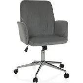Hjh OFFICE Home Office Bürostuhl SOLAO CORD Schreibtischstuhl mit Armlehnen Stoff Drehstuhl