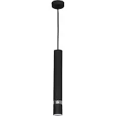 Licht-Erlebnisse Hängelampe Pendelleuchte Schwarz Silber Grau 1-flammig GU10 25W modernes Design Zylinder Esstisch Wohnzimmer