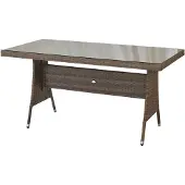 Merxx Gartentisch Teneriffa 160 x 90 cm - Aluminium/Kunststoffgeflecht