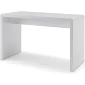 SalesFever Schreibtisch 120 x 60 cm | MDF Holz in Hochglanz lackiert | B 120 x T 60 x H 75 cm | weiß