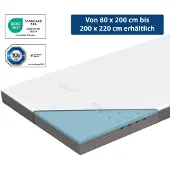Genius Eazzzy Topper Deluxe 180x200x9cm H2 H3 - orthopädische Matratzentopper für Matratze & Boxspringbett aus Gelschaum für Allergiker