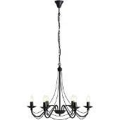 Licht-Erlebnisse Hängeleuchte Metall E14 65 cm breit H: max. 108 cm Schwarz rund Klassisch Pendelleuchte