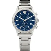 Versace VEKB00522 Sport Tech Lady Chrono blau silber Edelstahl Damen Uhr NEU