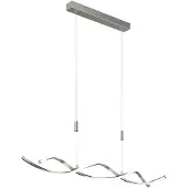 LINDBY LED-Hängelampe Auron, nickelfarben, Metall, dimmbar