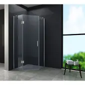Glasdeals Fünfeck-Duschkabine VERTEX 100 x 100 x 195 cm ohne Duschtasse