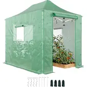 Outsunny Pop Up Gewächshaus ca. 200x300x270 cm Foliengewächshaus mit Satteldach