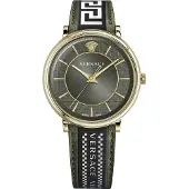 Versace Herren Uhr Armbanduhr V-Circle VE5A01621 Leder
