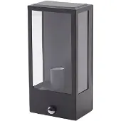 LINDBY Aussenwandleuchte mit Bewegungsmelder Ilana , dimmbar, schwarz, Edelstahl