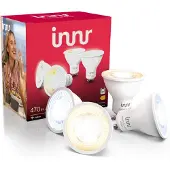 Innr GU10 Zigbee Smart Lampe, funktioniert mit Hue* (Bridge erforderlich), Warm- bis Kühlweiß, GU10 LED Spots dimmbar, Smart Home Lampe, 470lm, 4-pack