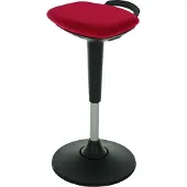 Stier Multibewegliche Stehhilfe mit Tellerfuß, höhenverstellbare Sitzhöhe 600-840 mm, gepolsterter Sitz, Sicherheitsgasfeder, Rot