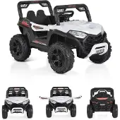 Moni Kinder Elektroauto Buggy UTV 5588 Fernbedienung MP3 Gurt 2 Motoren Lichter weiß