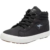 Kangaroos Kavu I High-Top Kinder Sneaker Uni schwarz gefüttert Winterschuhe, Schuhgröße:33 EU