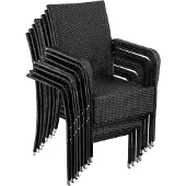 TecTake Rattanstuhl Girona widerstandsfähig 58 x 67 x 90 cm, Belastbarkeit 120 kg