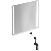 Hewi LED-Kippspiegel basic, matt der Serie 801, mit integrierter LED-Beleuchtung, in Farbe 90 (Tiefschwarz)