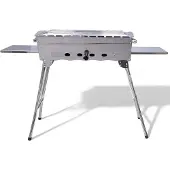 Grillpeter Mangal Khan Edelstahl Schaschlik Grill mit Grillrost