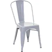 Chefgastro Stuhl | HxBxT 87x45x43cm | Sitzhöhe 44cm | Metall Industriedesign stapelbar | Grau | Bistrostuhl Stapelstuhl