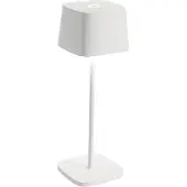 Zafferano Ofelia Mini Tischlampe - Aufladbare LED Außenlampe - 30 cm - Weiß