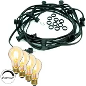 SPICELITE Illu-/Partylichterkette BLACKY 20m - Außenlichterkette schwarz - 20 dimmbare LED Glühbirnen