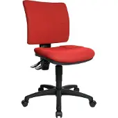 Topstar Bürodrehstuhl U50 ohne Armlehnen - rot Sicherheitsdoppelrollen für alle Böden.