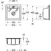 Villeroy & Boch 334501AM EB-SP Siluet 50 S 510x510mm Ablgarn.