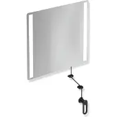 Hewi LED-Kippspiegel basic der Serie 801, mit integrierter LED-Beleuchtung, in Farbe 90 (Tiefschwarz)