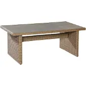 Merxx Gartentisch mit Digitaldruckplatte 200 x 100 cm - Aluminiumgestell mit Kunststoffgeflecht Steinbeige