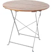 Linder Exclusiv GmbH Biergarten Tisch, rund klappbar, Akazienholz, Durchmesser 80cm