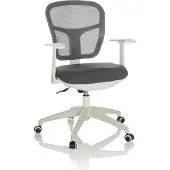 Hjh OFFICE Home Office Bürostuhl TOP 108 W Schreibtischstuhl mit Armlehnen Stoff / Netzstoff Drehstuhl