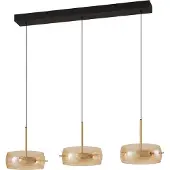 LUCANDE LED-Hängeleuchte Martis, amber, 3-flg., dimmbar
