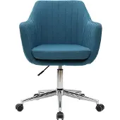 Miliboo - Design-Bürosessel Stoff Blaugrün ALEYNA