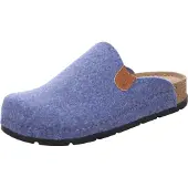 Rohde Damen Pantoffel Hausschuh Filz Ledersohle gepolstert D.Soave 6010, Größe:41 EU, Farbe:Blau