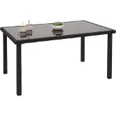 Mendler Poly-Rattan Tisch MCW-G19, Gartentisch Balkontisch, 120x75cm schwarz