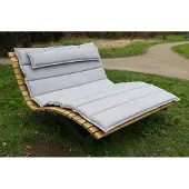 SCALANT Waldsofa Premium mit Auflage, Kissen und Schutzhülle, Lärche, Wellenliege